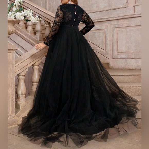 SHEIN Belle Elegant Black Dress - Picture 4 of 6